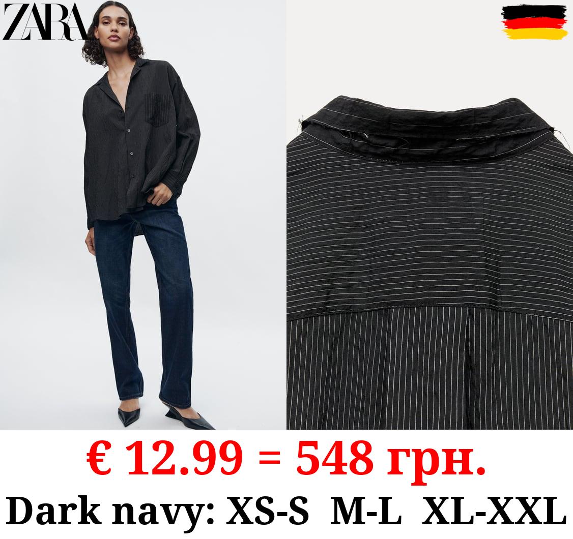 ZW COLLECTION STRIPED CREASED SHIRT