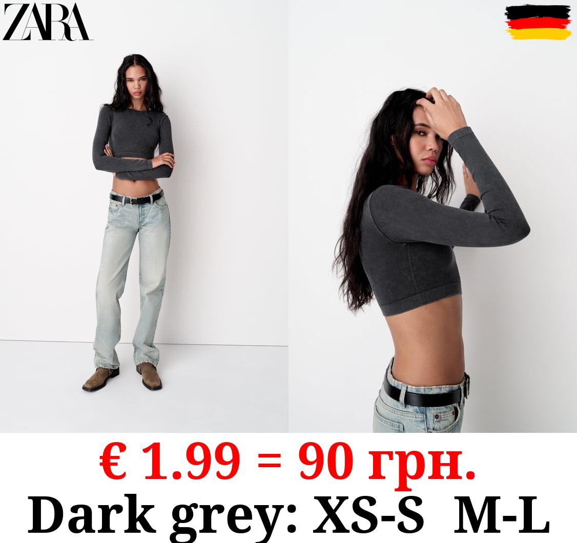 SEAMLESS RIBBED FADED CROP TOP