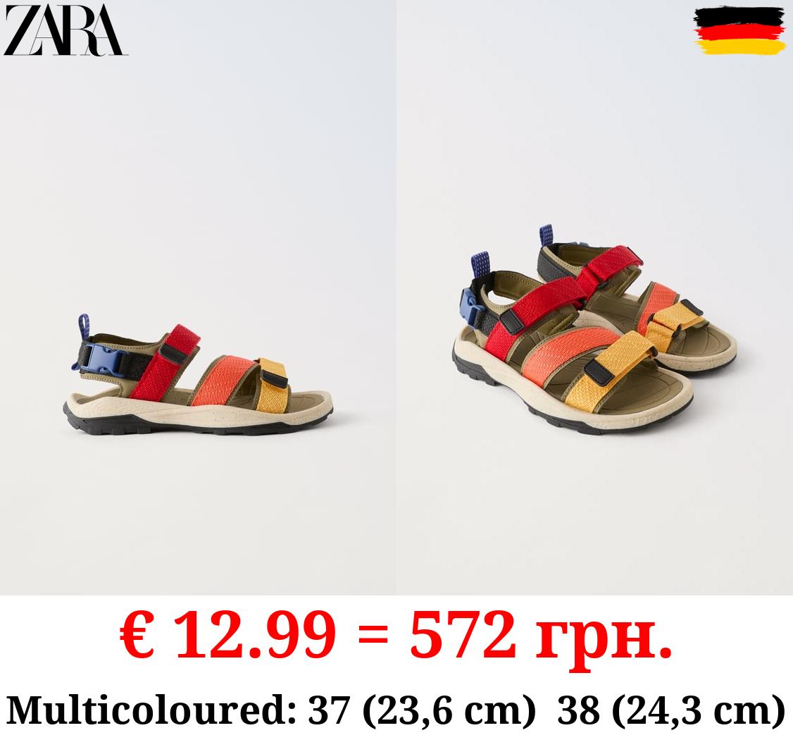 MULTICOLOURED STRAP SANDALS