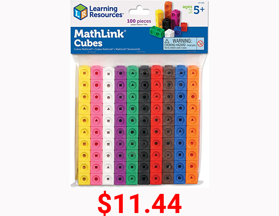 MathLink Cubes, Back to School Activities, Homeschool, Classroom Games for Teachers, Educational Counting Toy, Math Cubes, Linking Cubes, Early Math Skills, Math Manipulatives, Set of 100 Cubes, STEM toys