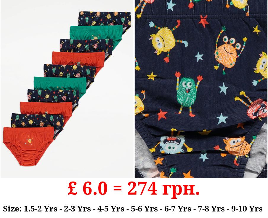 Bright Monster Briefs 10 Pack