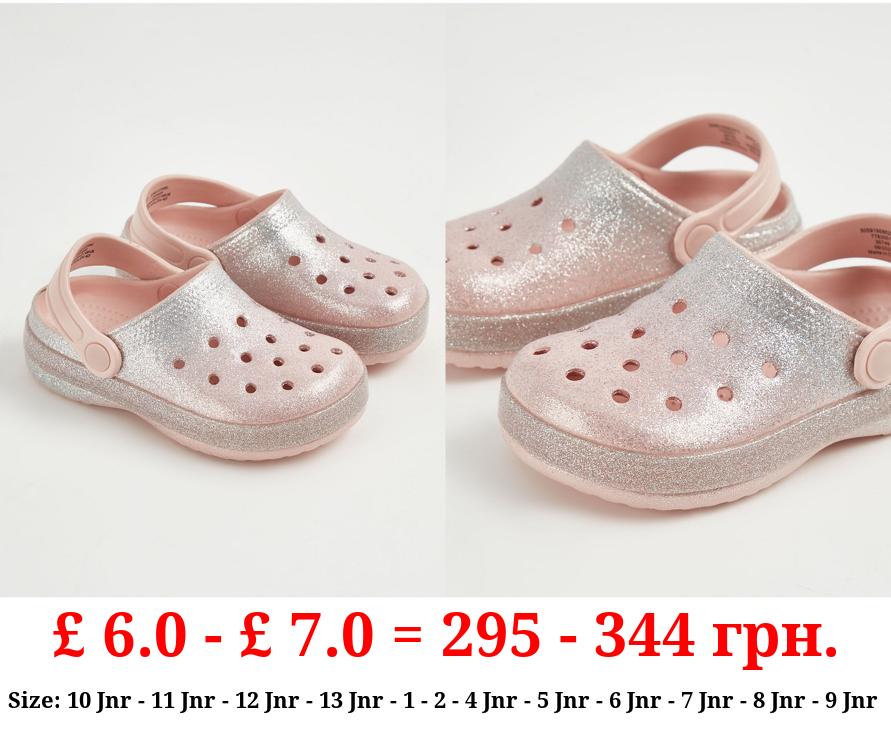 Pink Glitter Clogs