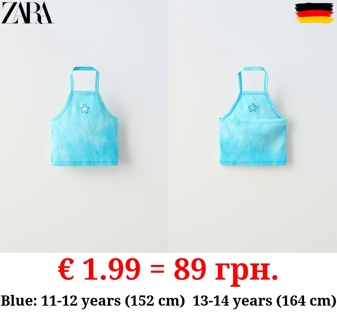 TIE-DYE TOP WITH CUT-OUT DETAIL