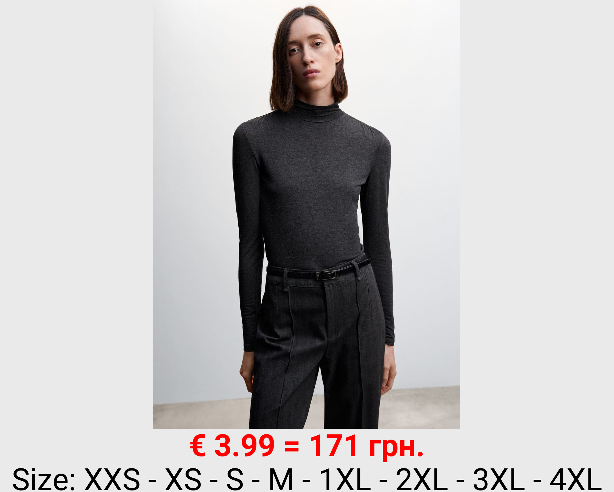 Camiseta manga larga cuello alto