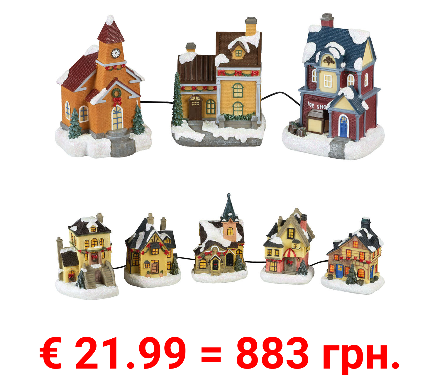 LIVARNO home Weihnachtsstraße mit Beleuchtung, handbemalt