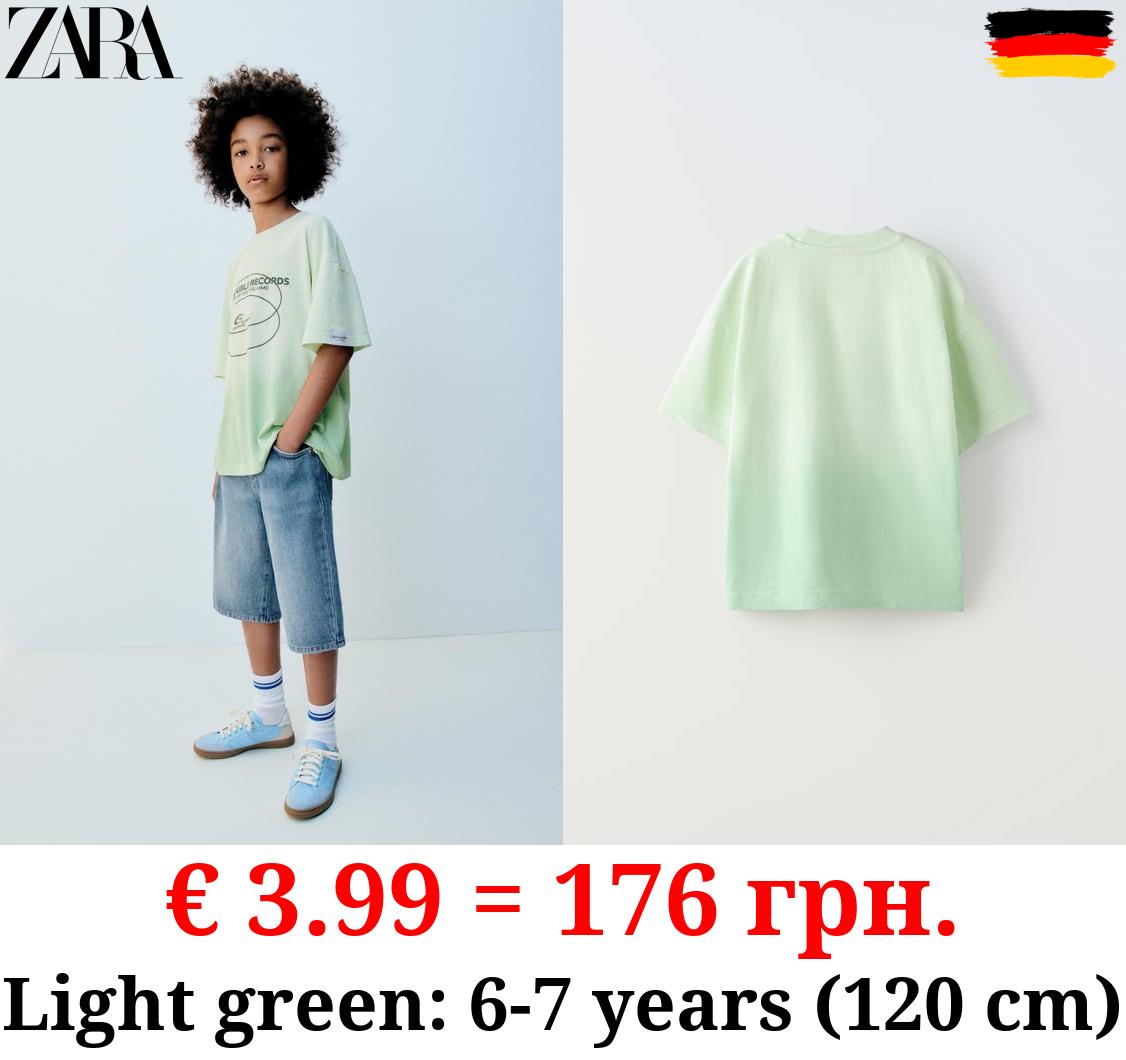 DIP-DYE T-SHIRT WITH SLOGAN