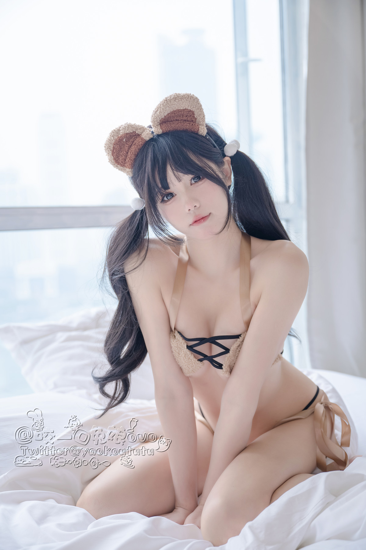 Cosplay 黏黏团子兔 小熊睡衣 14