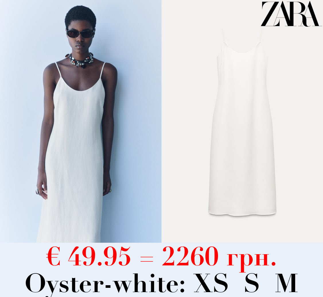 ZW COLLECTION LINEN BLEND MIDI DRESS