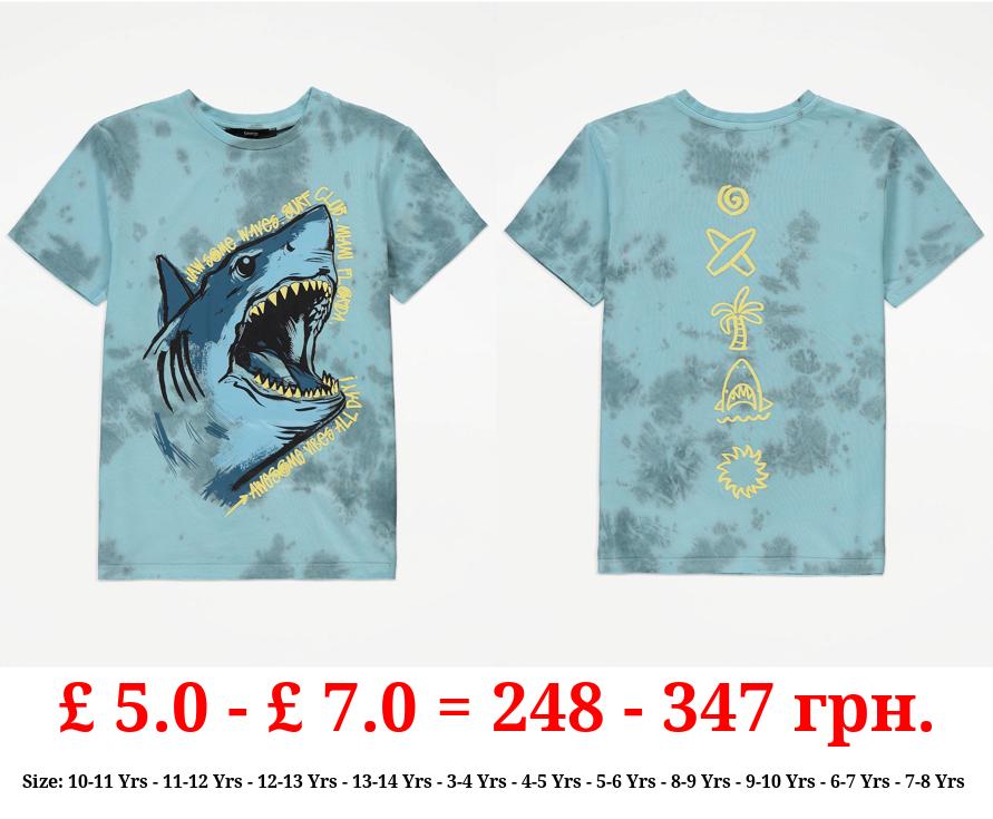 Blue Tie Dye Shark T-Shirt
