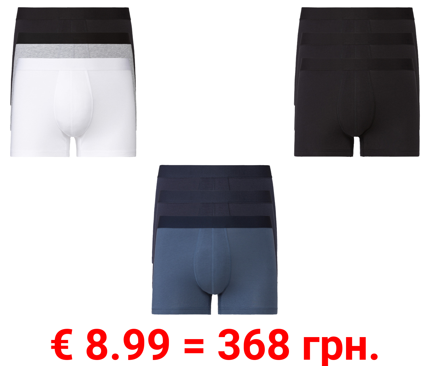 LIVERGY® Herren Boxer, 3 Stück, mit hohem Baumwollanteil