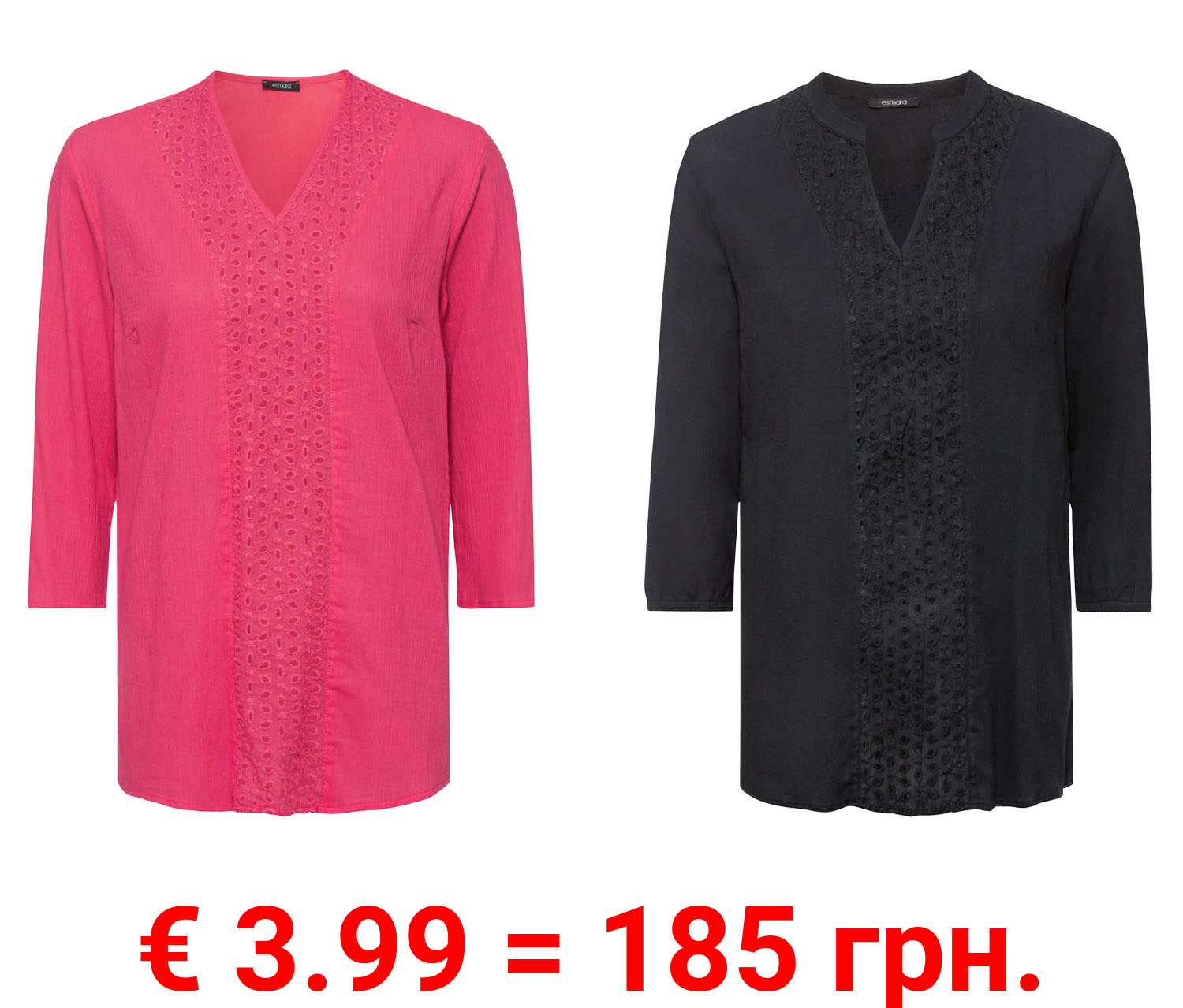 esmara® Damen Tunika, mit modischer Lochstickerei