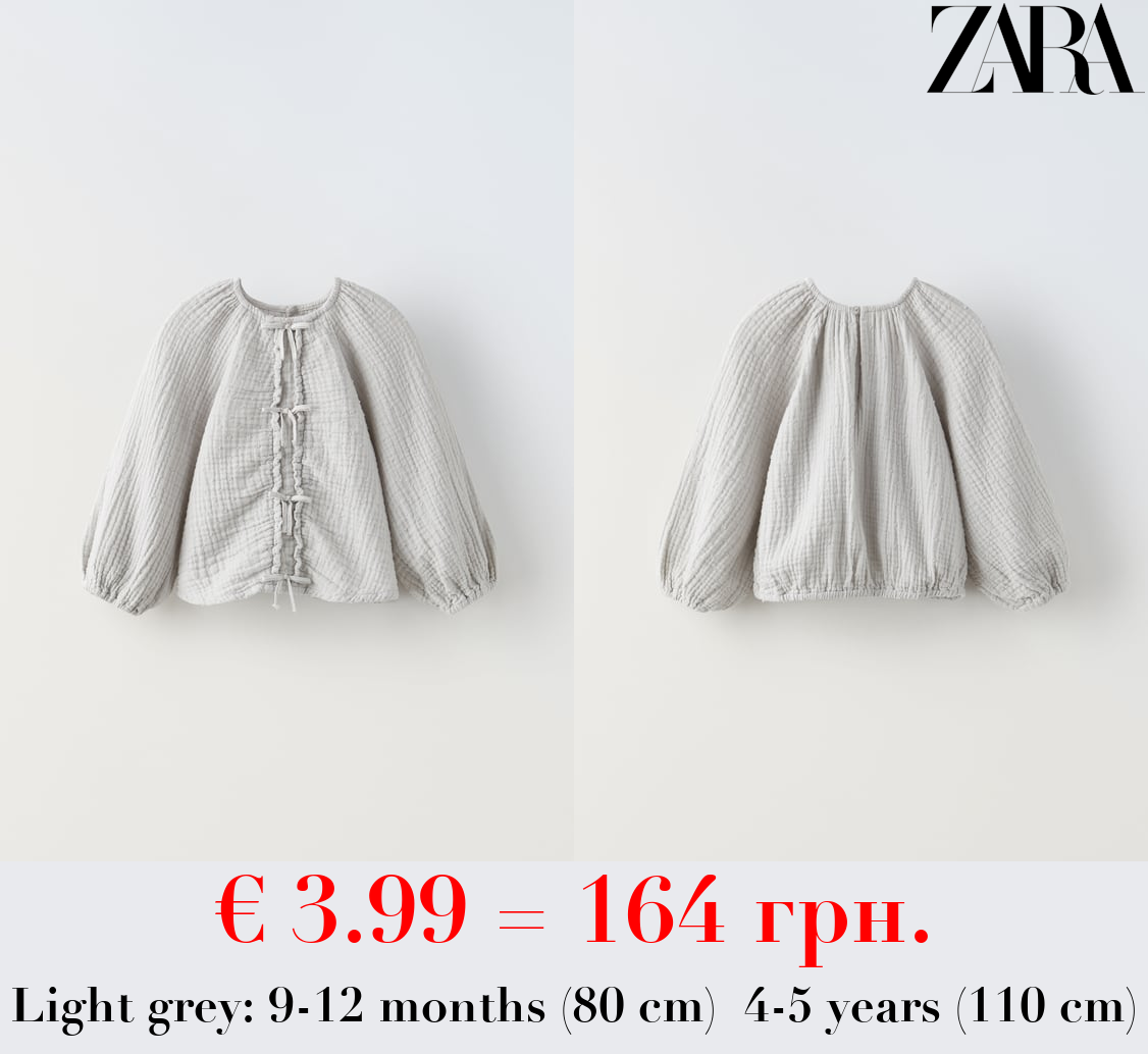 DOTTED MESH BLOUSE WITH BOWS