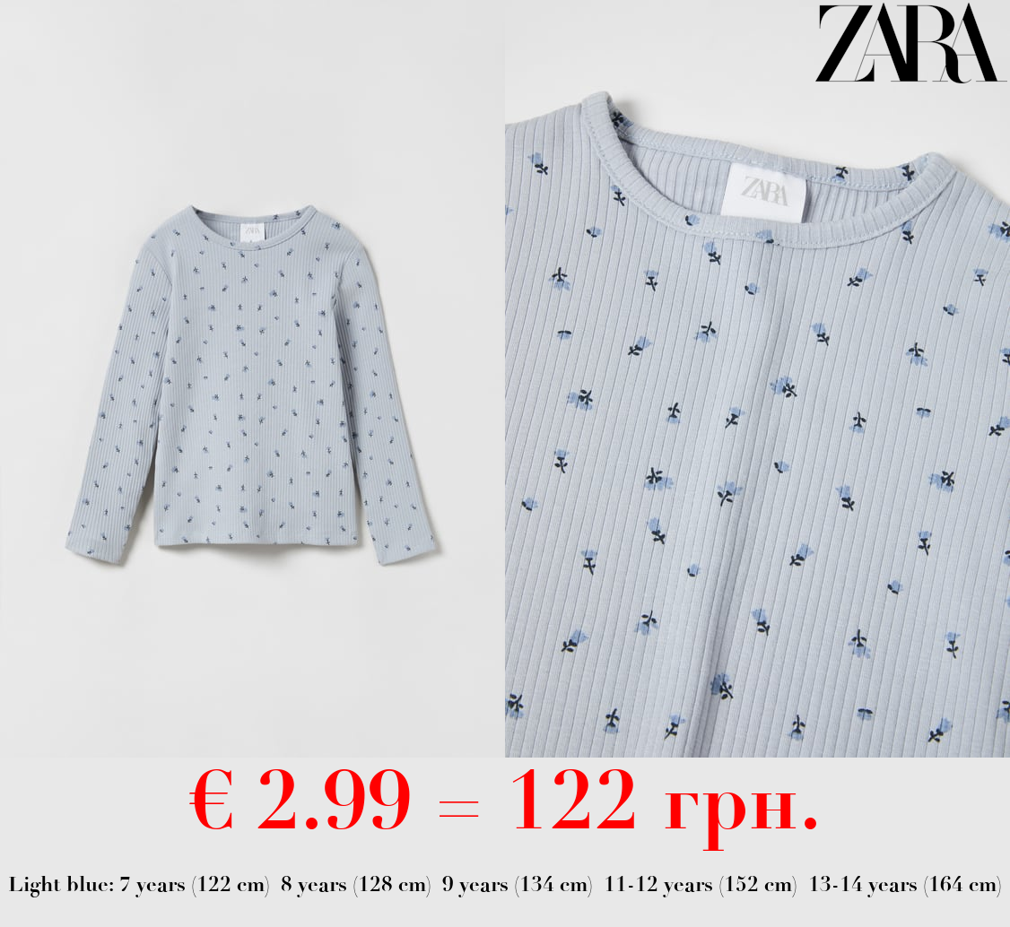 RIBBED FLORAL T-SHIRT