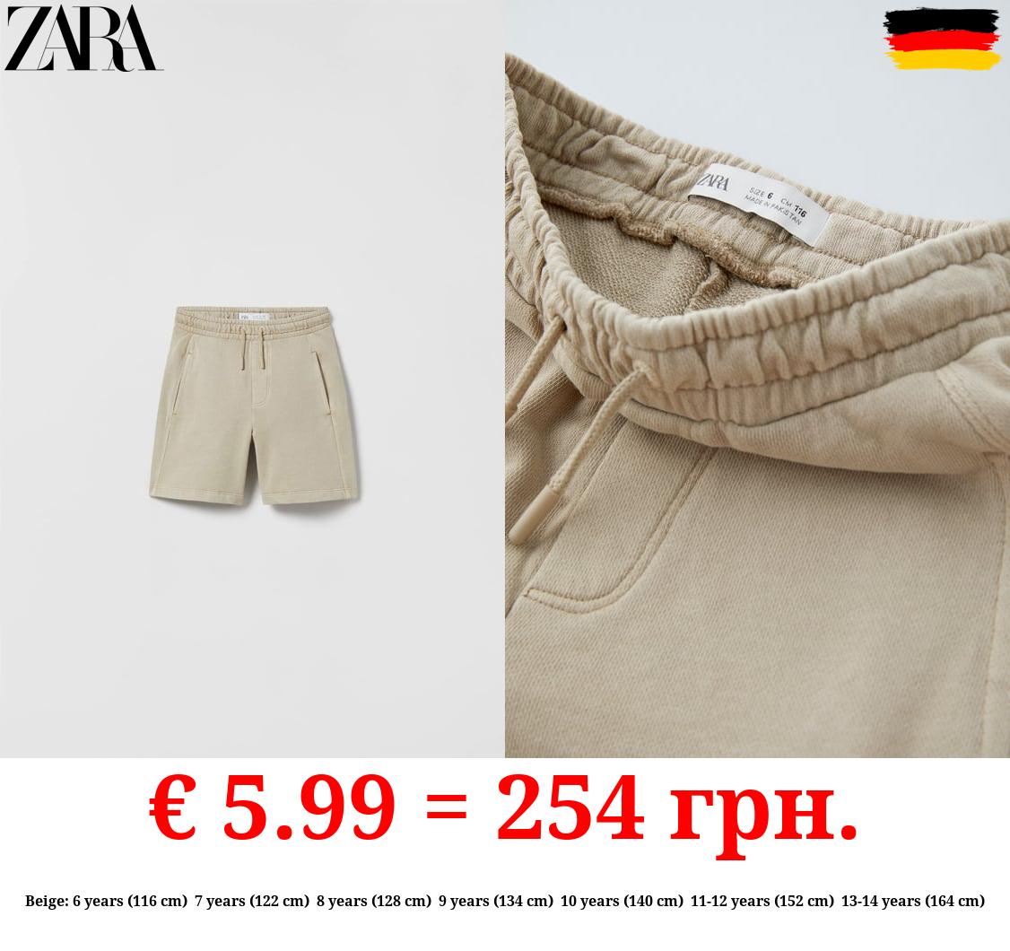 GARMENT-DYED PLUSH BERMUDA SHORTS