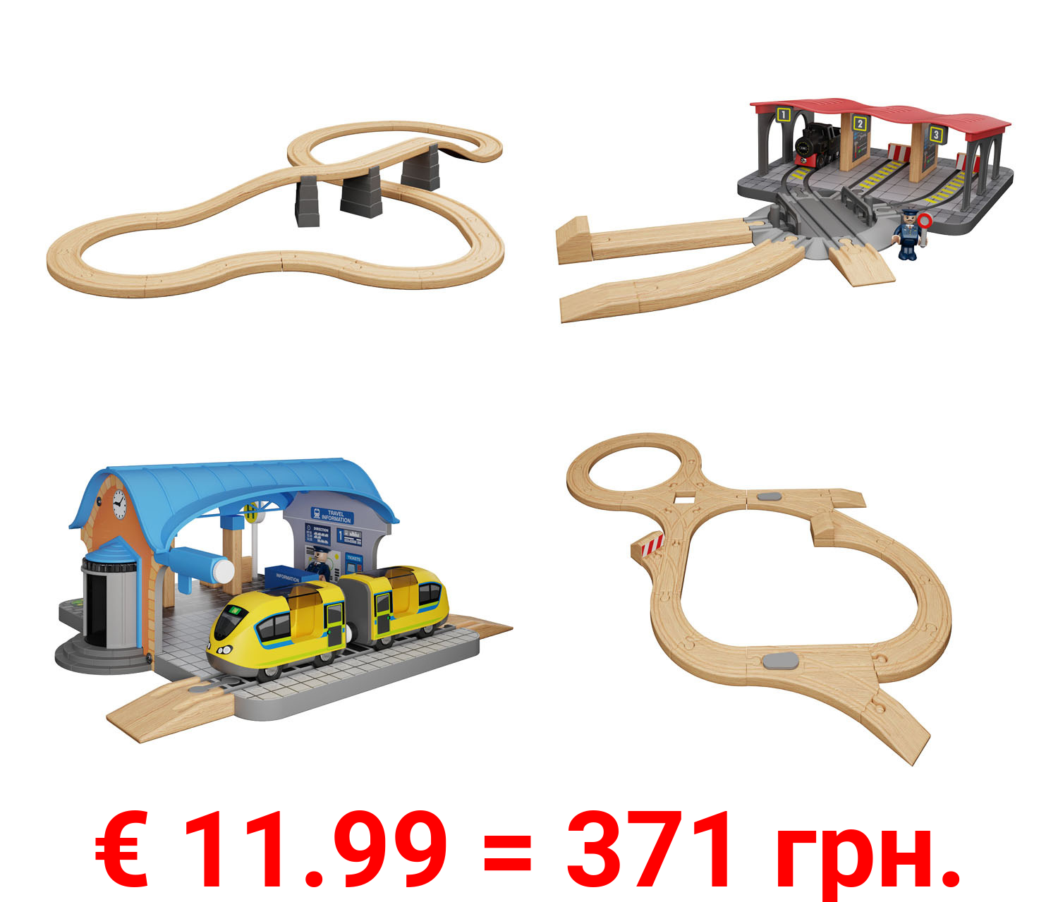 PLAYTIVE® Holz Bahn Erweiterungset