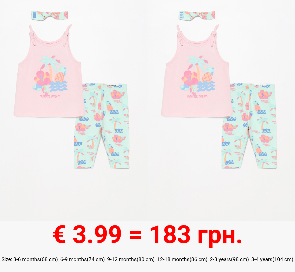 T-shirt, cycling leggings and headband set