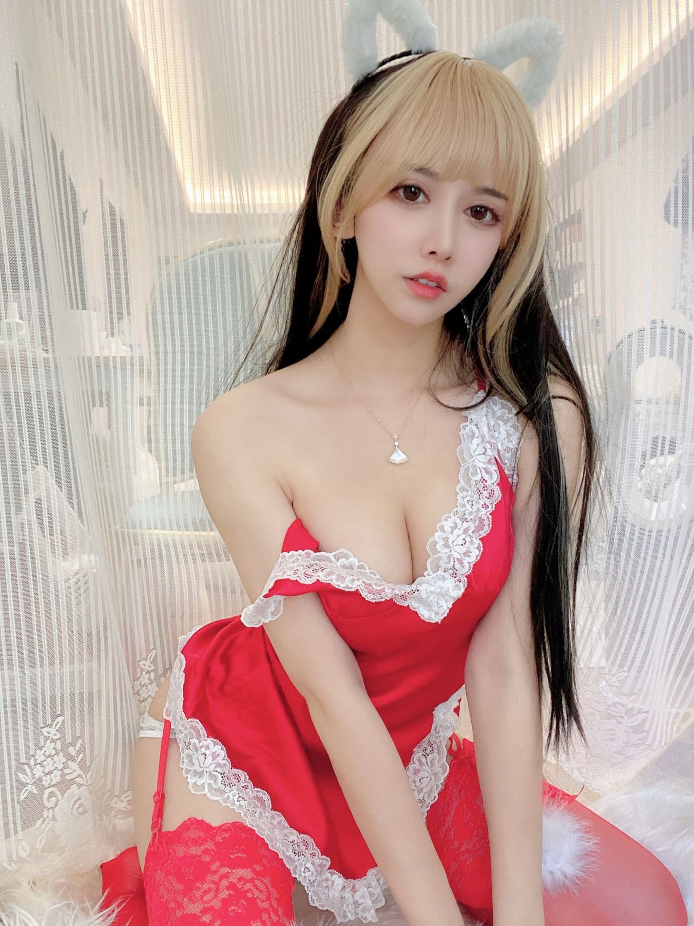 过期米线线喵 - NO.132 红色情趣内衣 [47P-250MB] 14