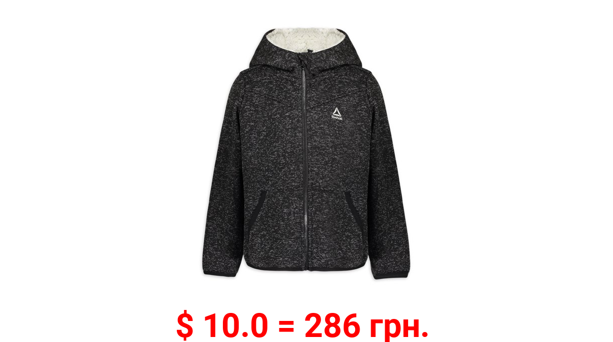 Reebok Girls Sherpa Lined Sweater Fleece Jacket, Sizes 4-16