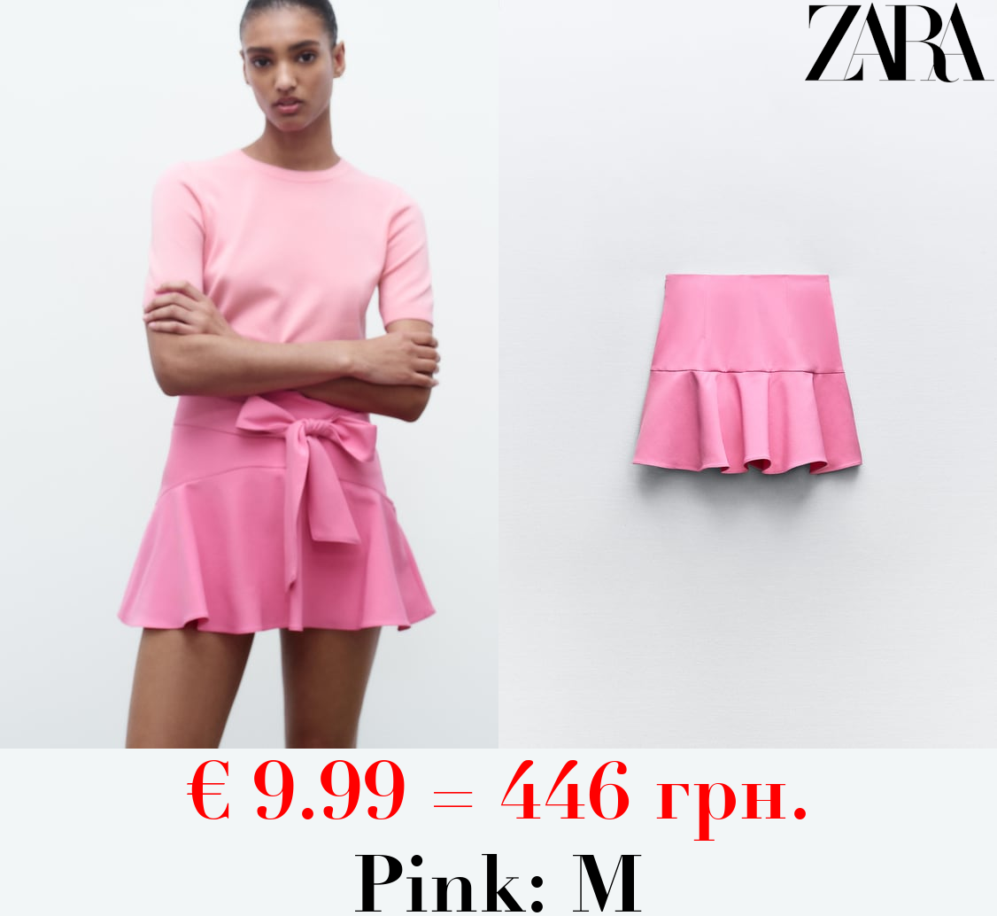 SKORT WITH TIED BELT