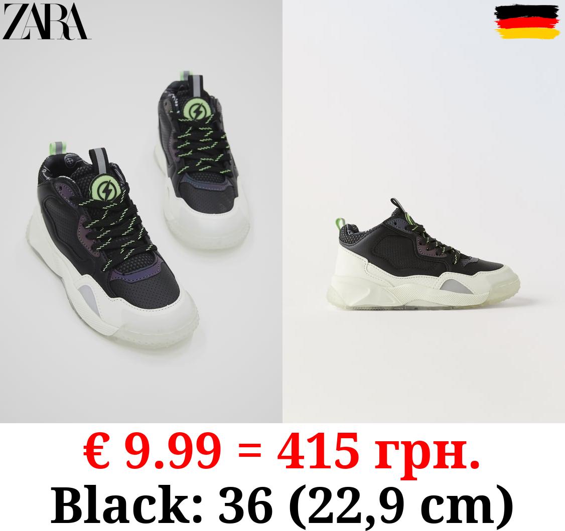 GLOW-IN-THE-DARK HIGH-TOP SNEAKERS