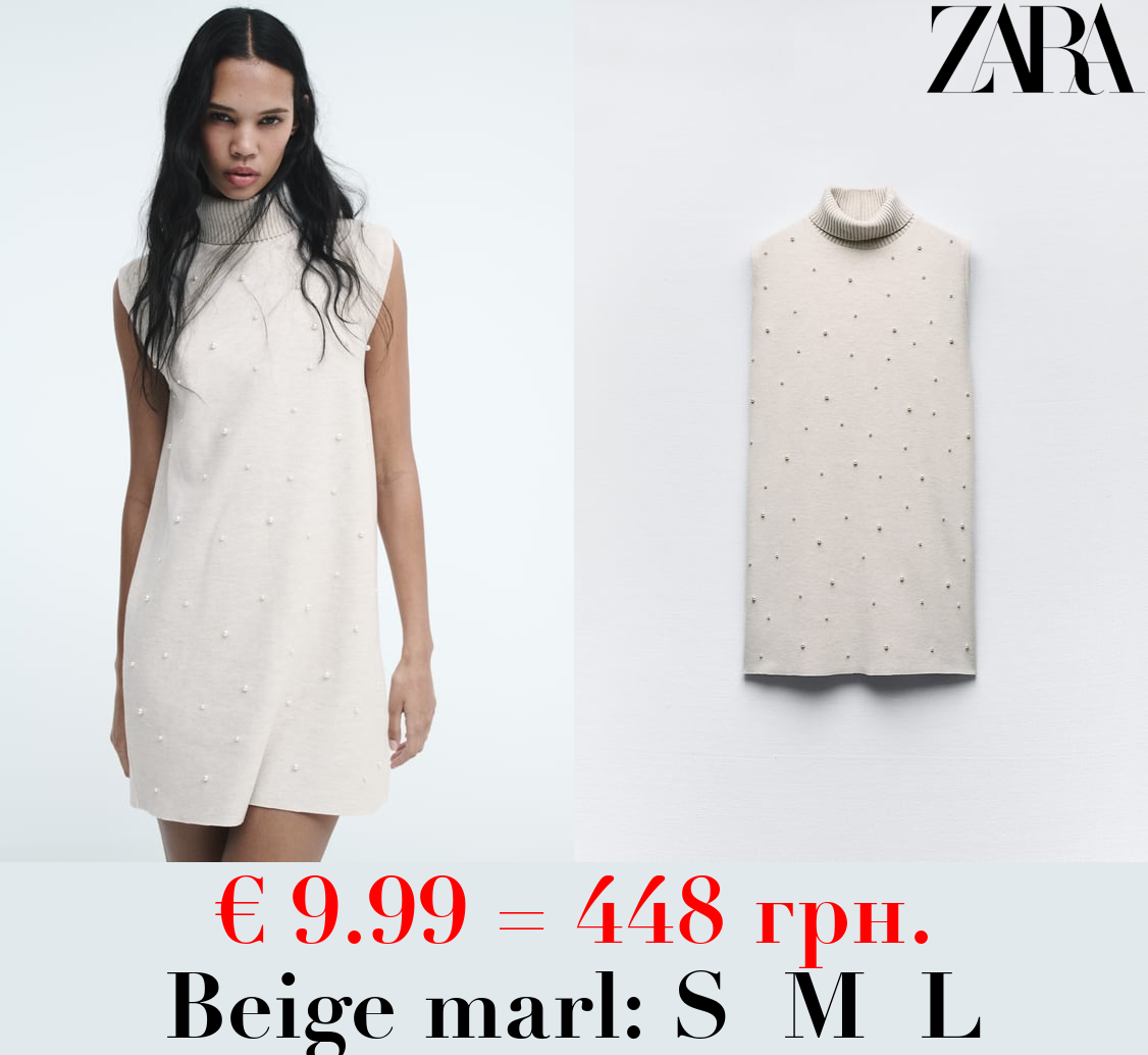 SOFT DRESS WITH FAUX PEARLS