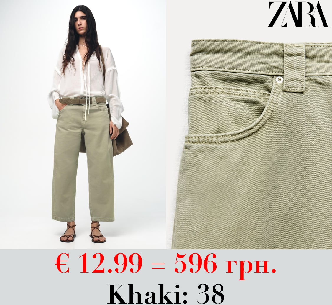 ZW COLLECTION CROPPED MID-RISE BARREL JEANS