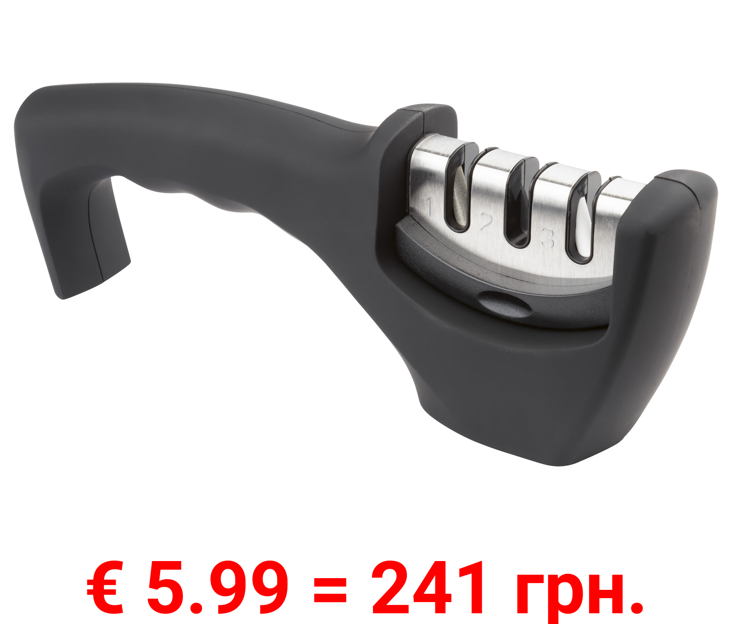 ERNESTO® Messerschärfer, 3-stufig, mit Soft-Touch-Griff
