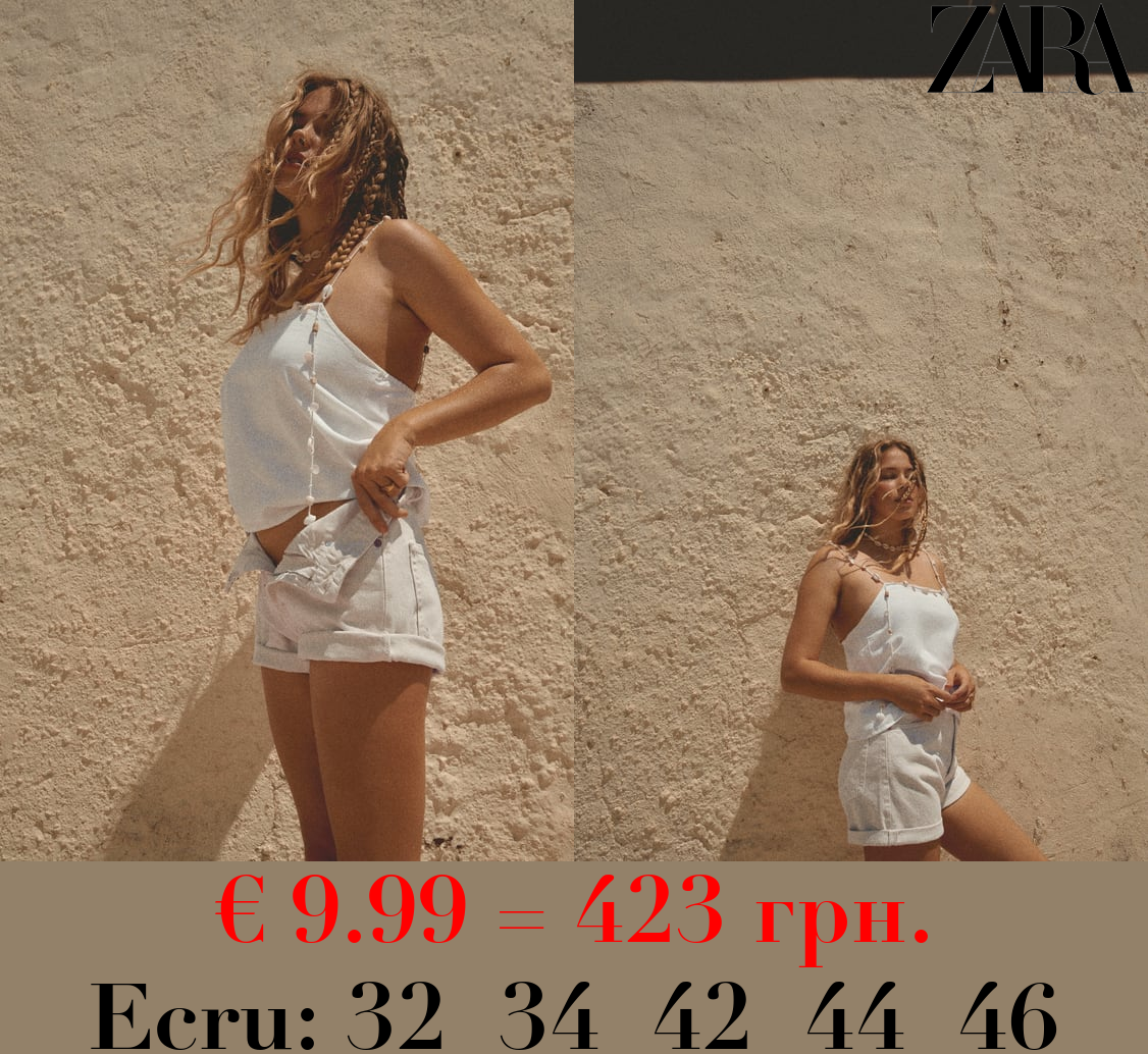 TRF HIGH-RISE MOM FIT DENIM BERMUDA SHORTS