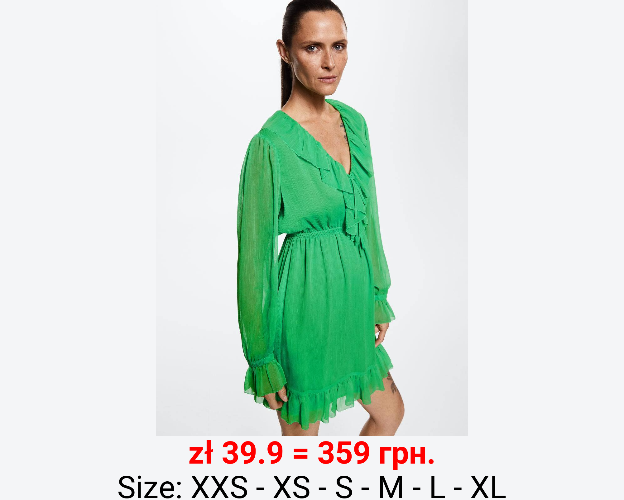 Vestido textura volantes