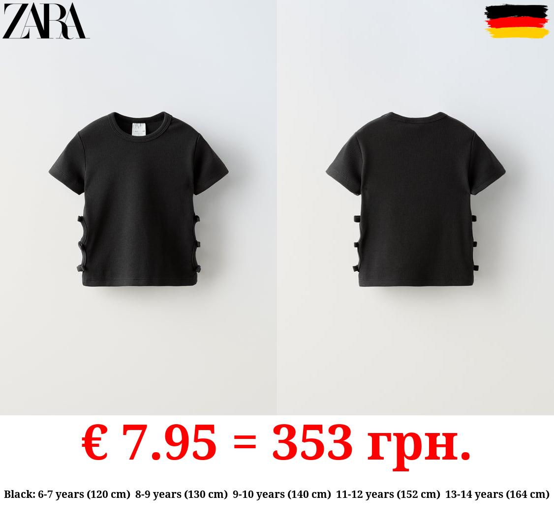 CUT-OUT T-SHIRT WITH BOWS