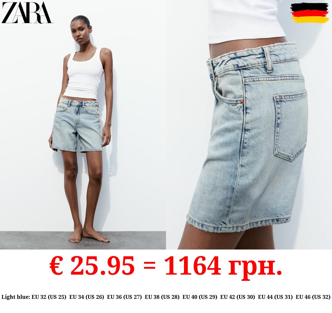 TRF MID-RISE DENIM BERMUDA SHORTS