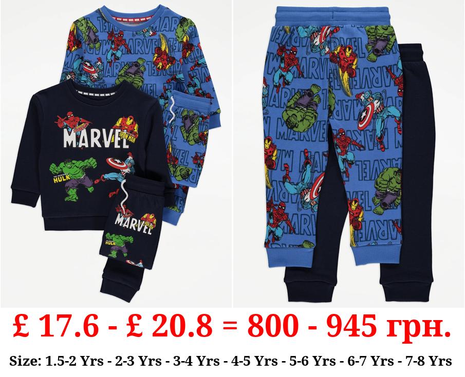 Marvel Blue Sweatshirt and Joggers Outfit 2 Pack