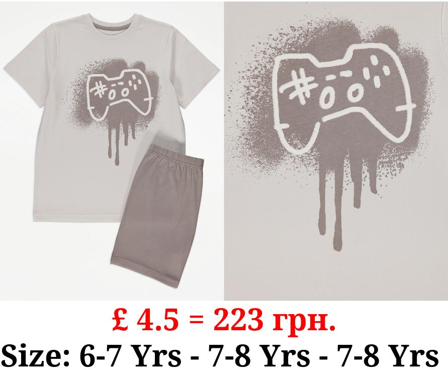 Grey Game Controller Short Pyjamas