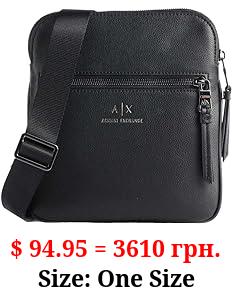 A｜X ARMANI EXCHANGE Eco-Leather Flat Crossbody Bag