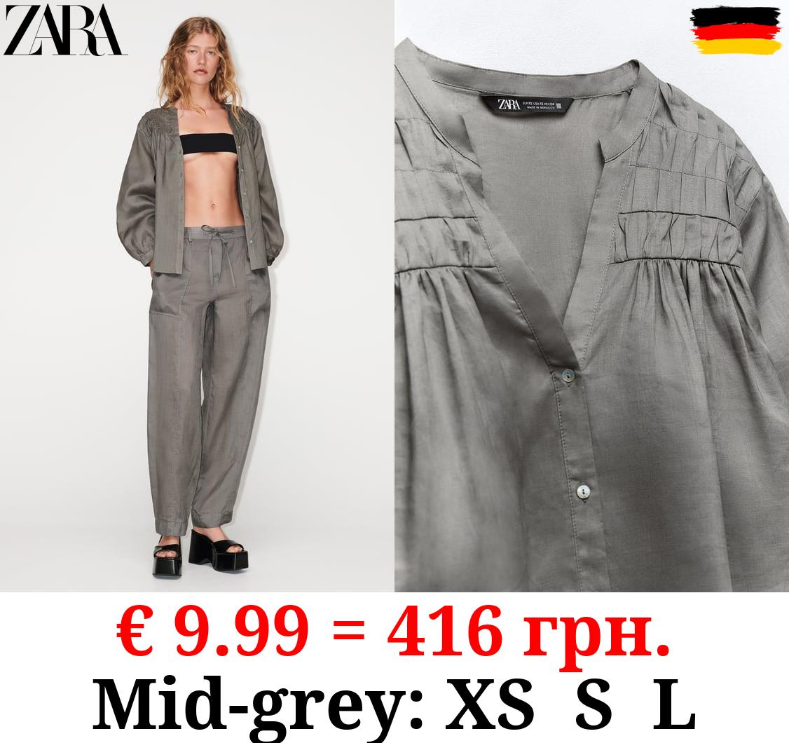 GATHERED RAMIE SHIRT