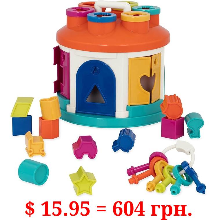 Battat – Shape & Color Sorting Toy – Developmental Toy – Pattern Matching Game – Color-Coded Keys – 2 Years + – Shape Sorter House