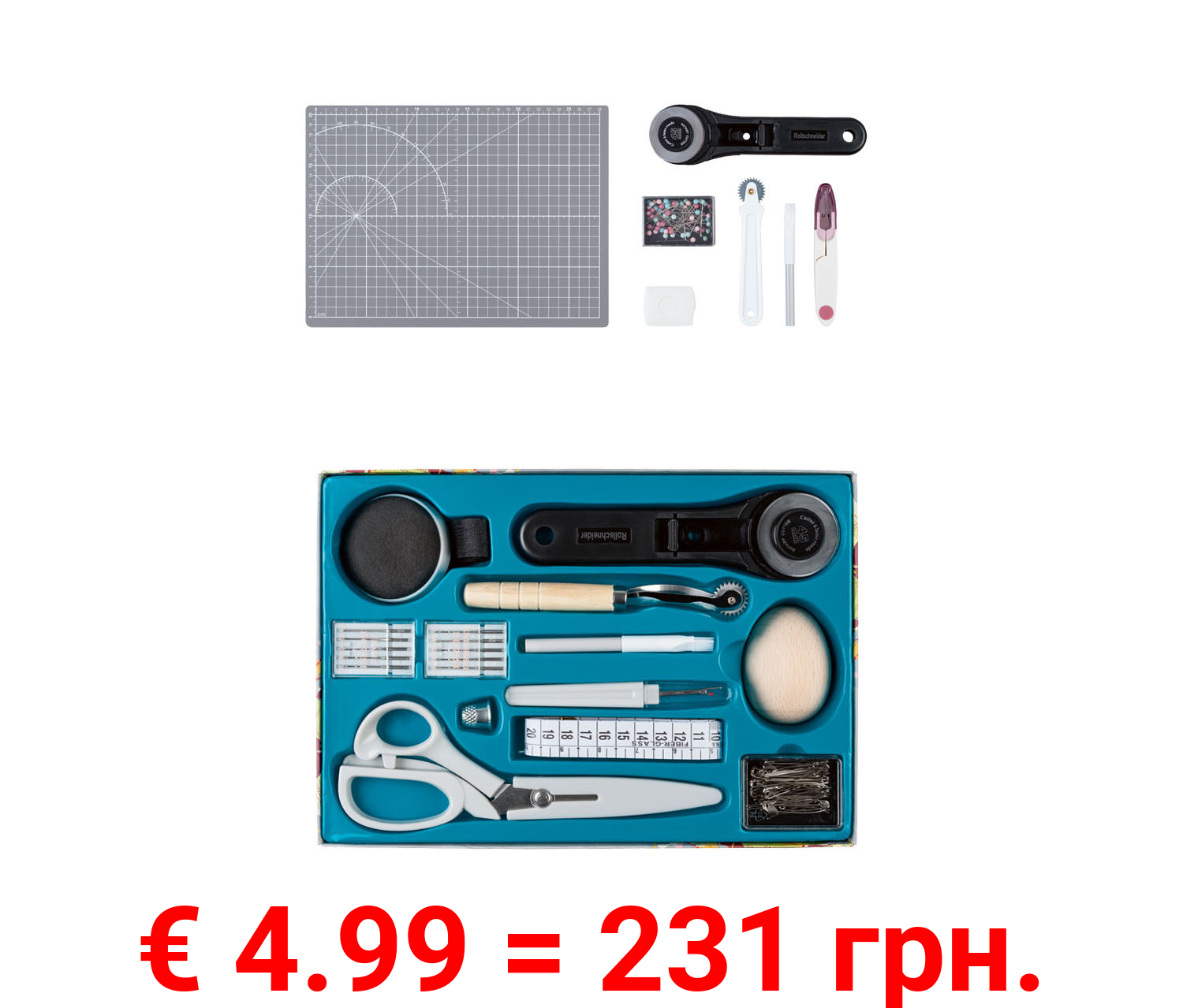 crelando® Profi-Schneiderset / Nähgarn-Kollektion / Schneidematte mit Zubehör