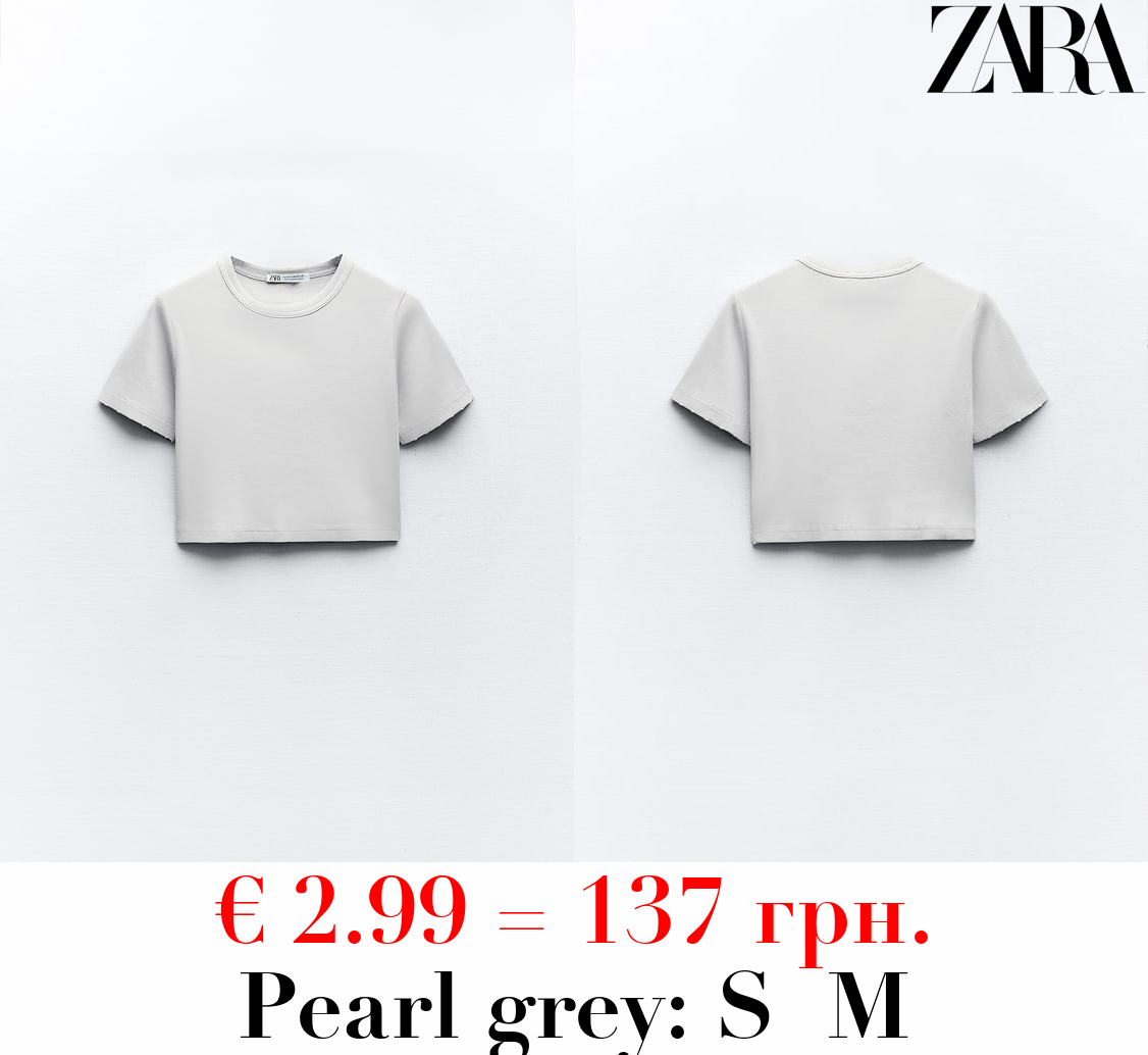 FADED-EFFECT RIBBED CROP TOP