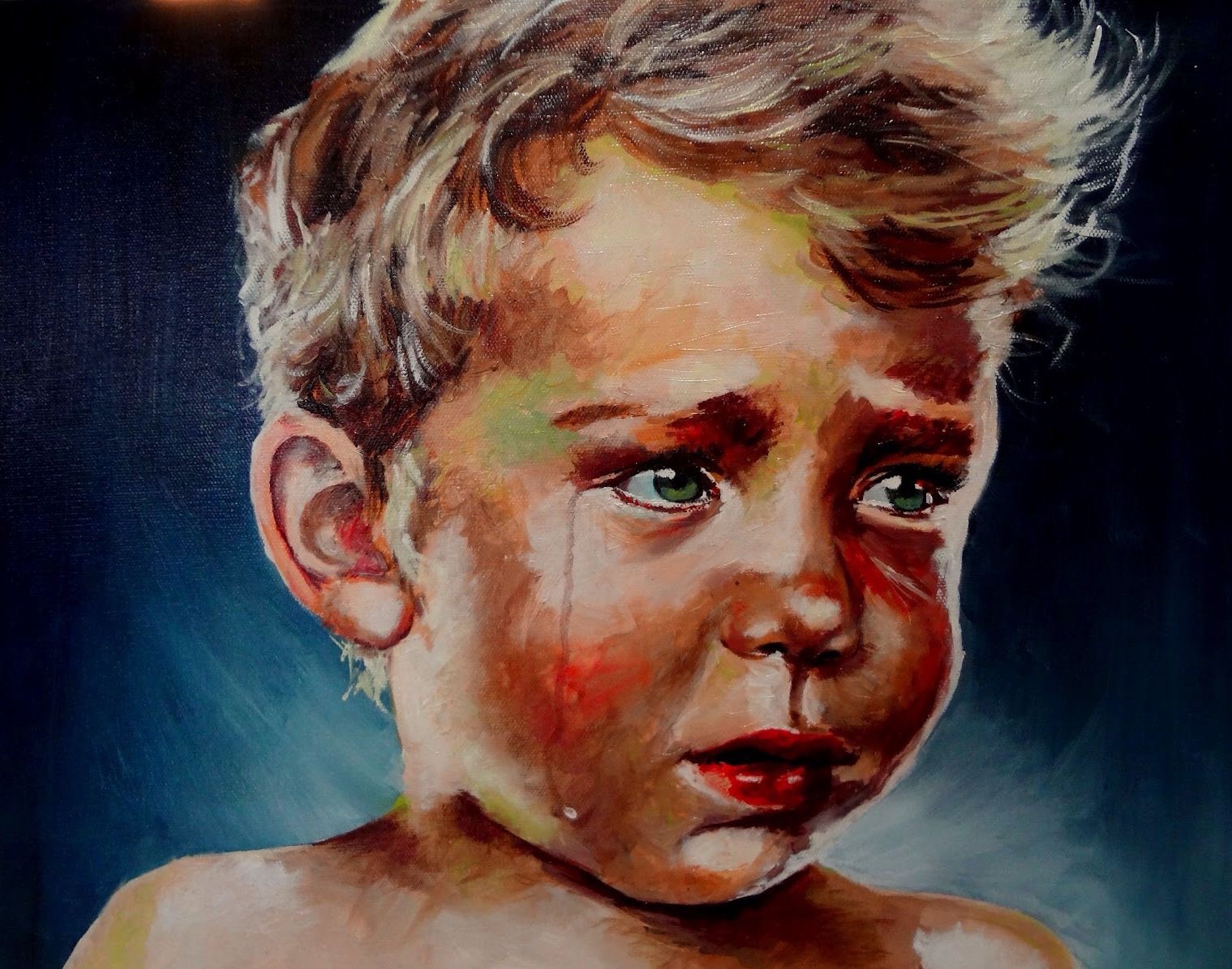 Crying kid перевод. Обиженный ребенок акварель. Cry boy. Знаменитая картина crying boy. Crying Kid Painting.