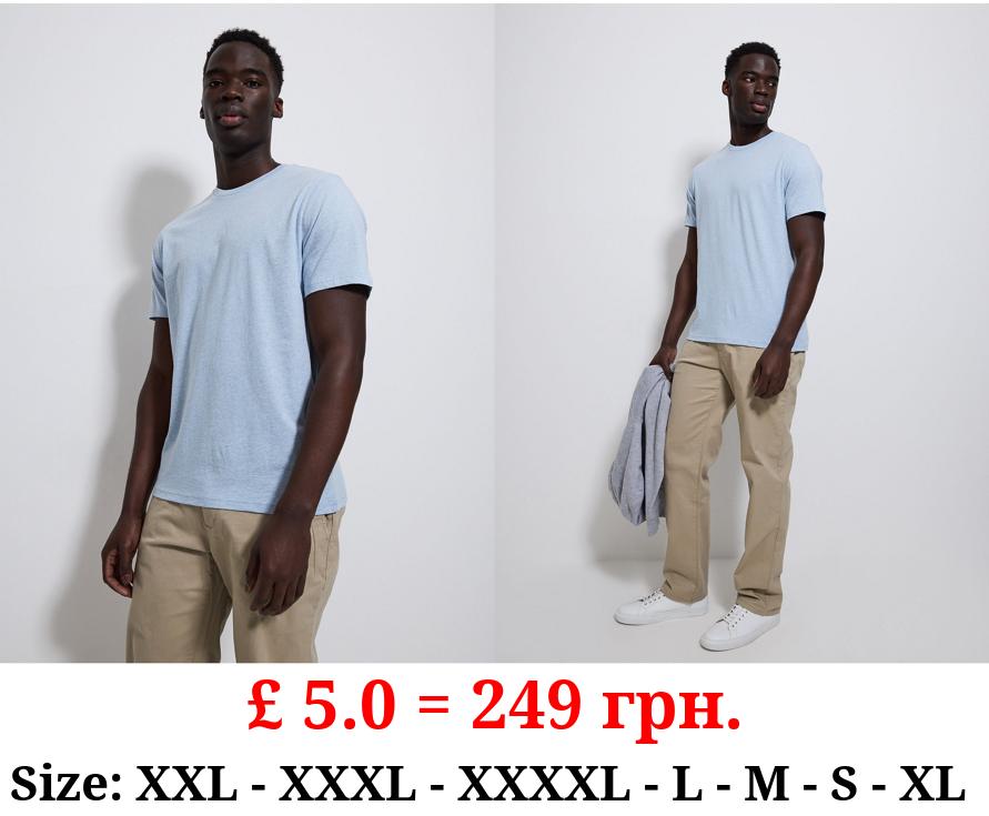 Light Blue Crew Neck Marl T-Shirt
