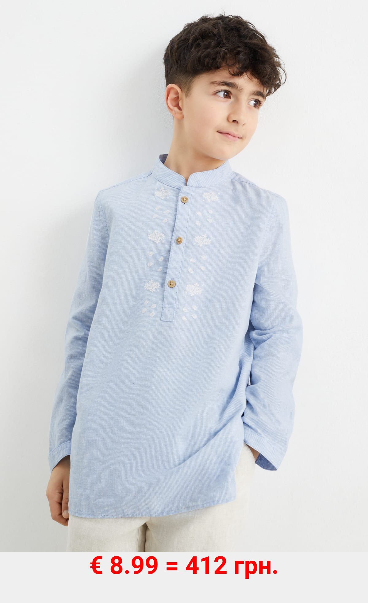 Hemd - Leinen-Mix - gestreift