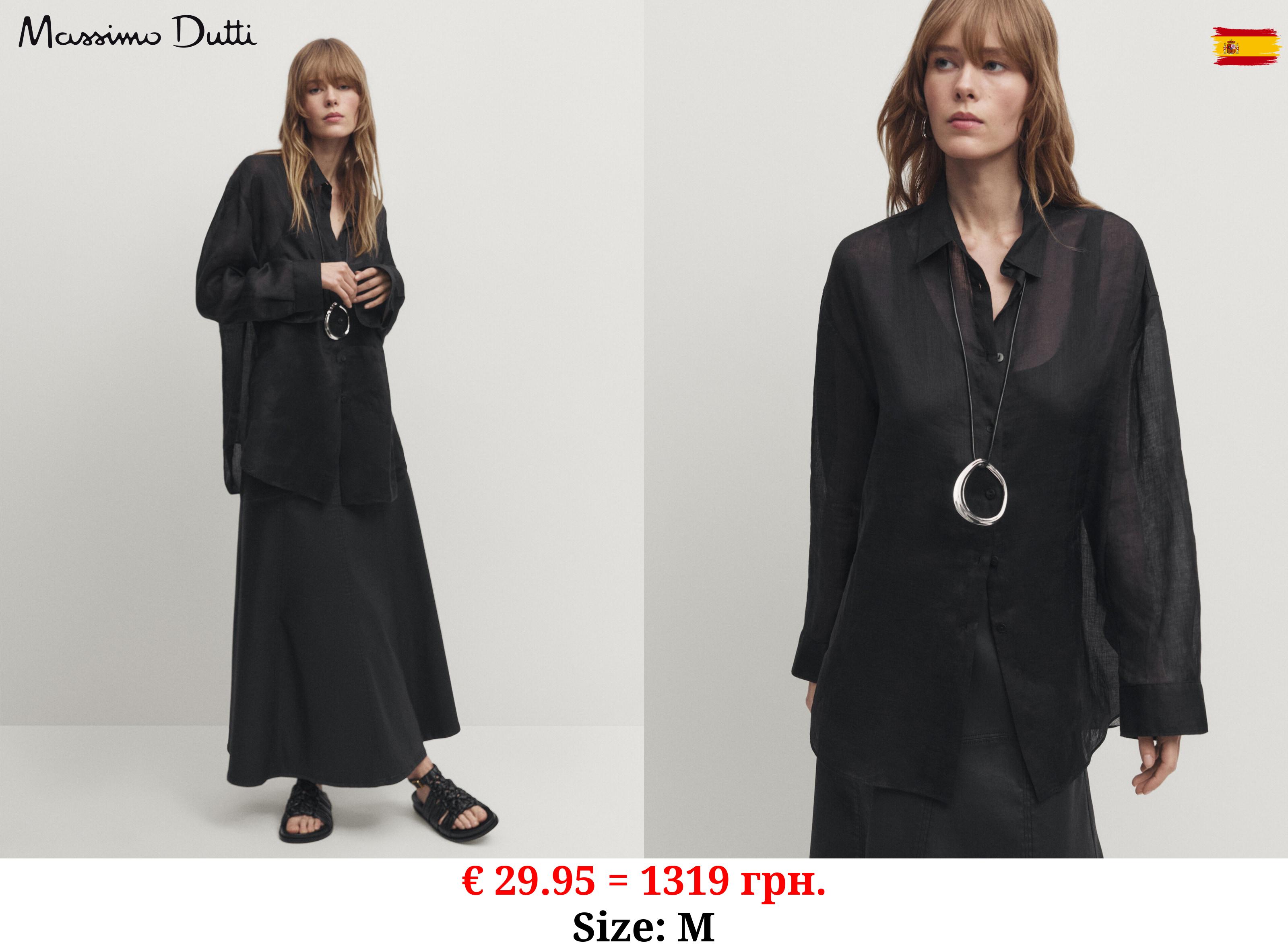 100% ramie shirt BLACK