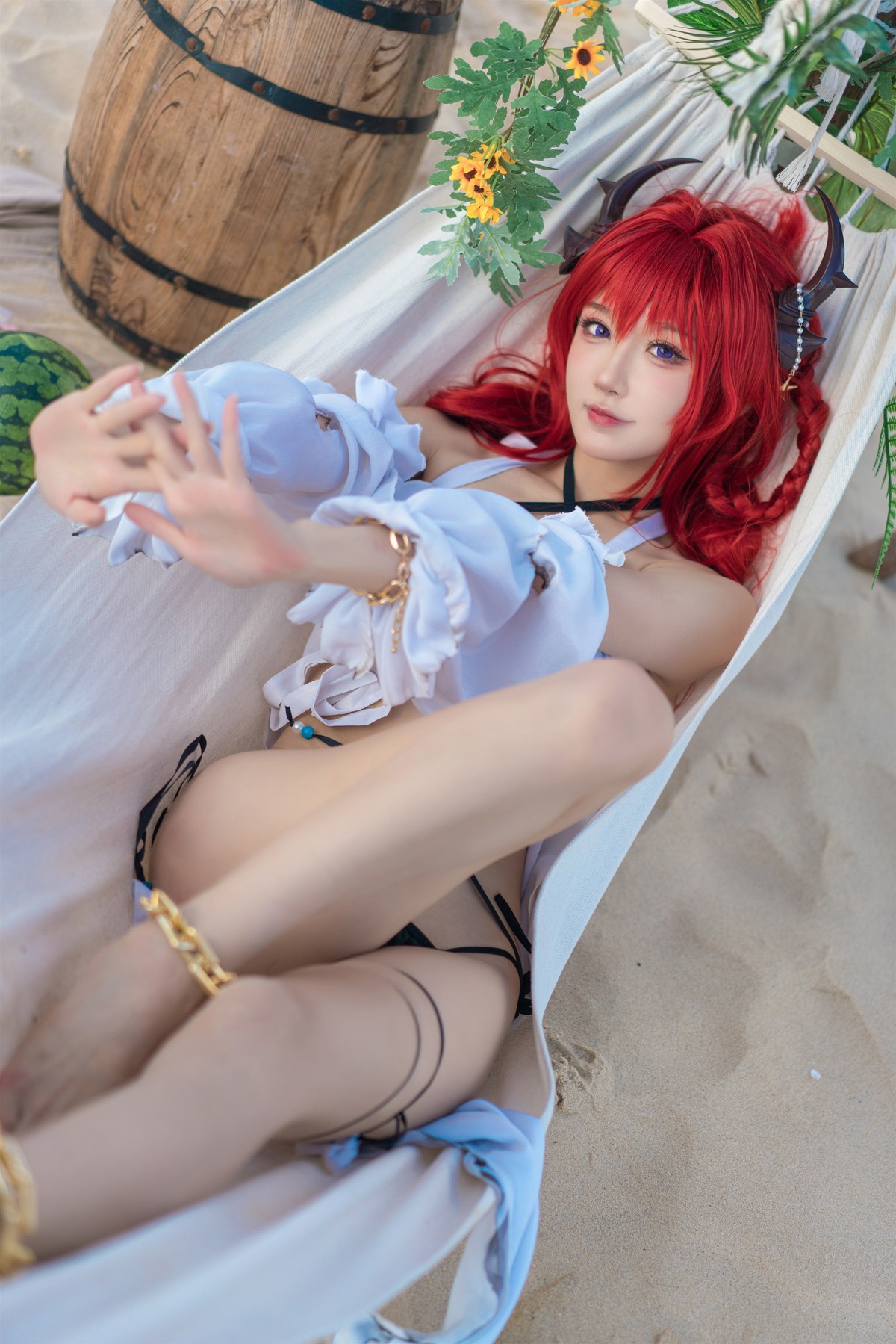 Cosplay 阿包也是兔娘 明日方舟 史尔特尔泳装 30