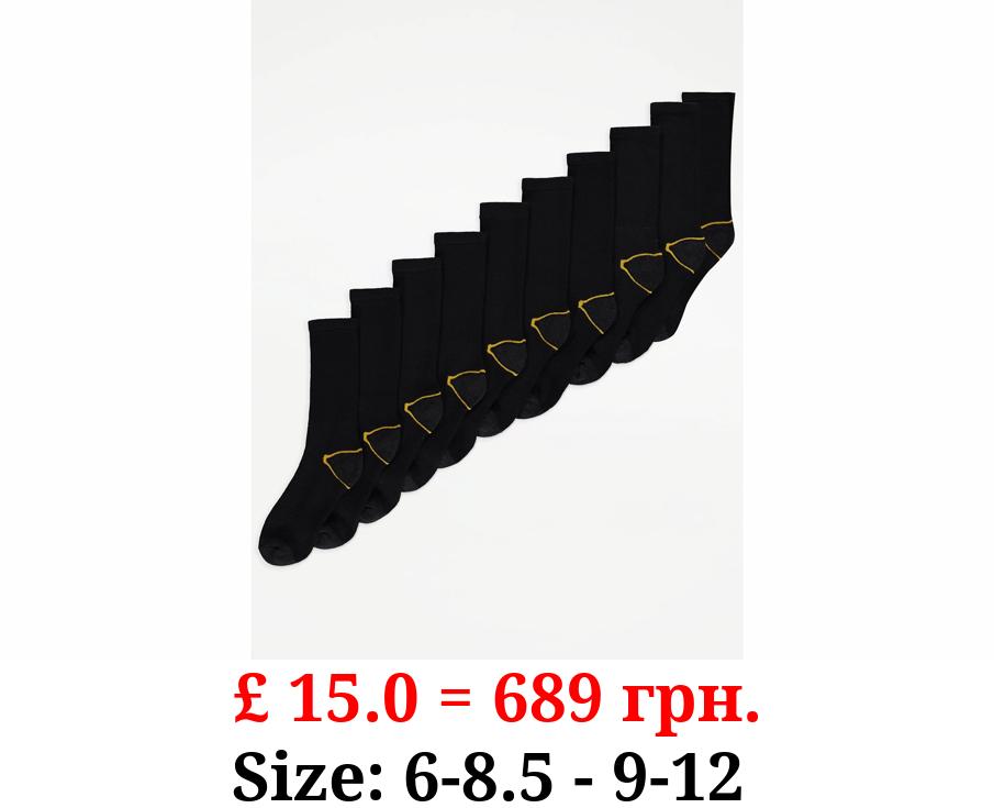 Black Workwear Ankle Socks 10 Pack