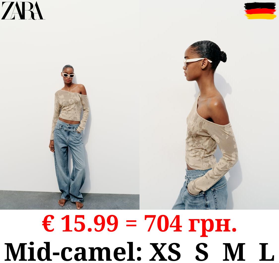 KNIT JACQUARD ASYMMETRIC TOP