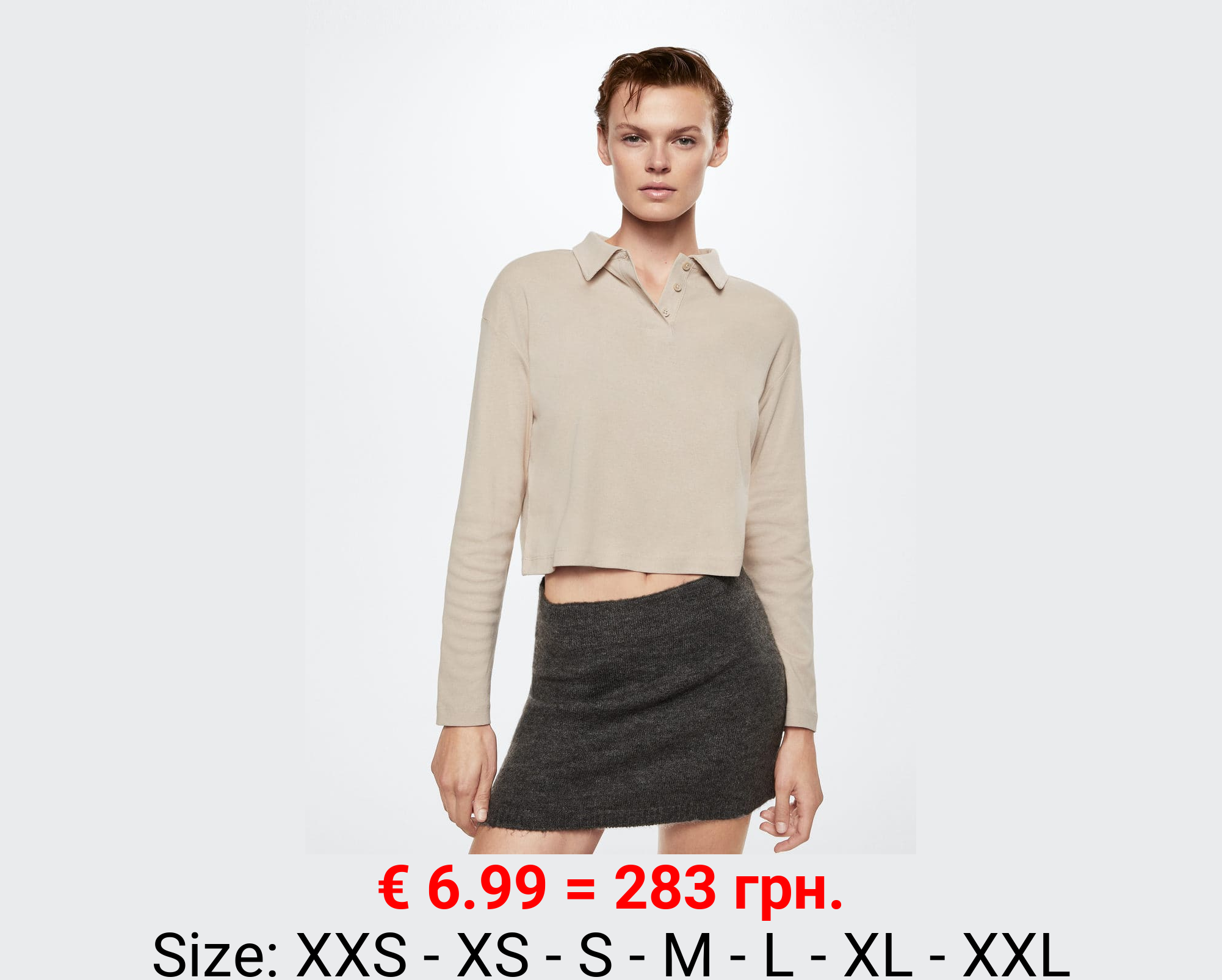 Polo punto algodón manga larga