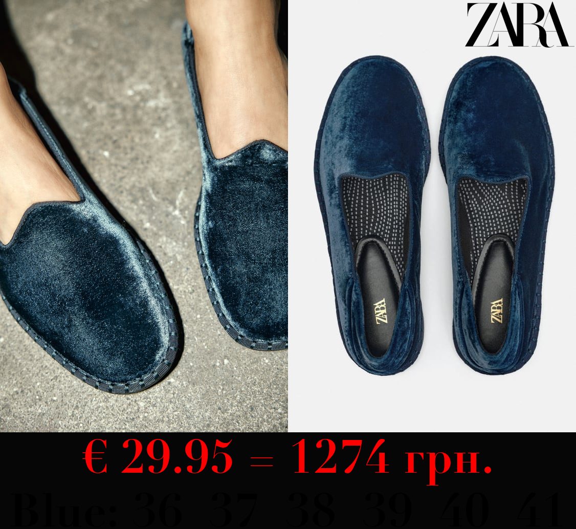VELVET FLAT SHOES