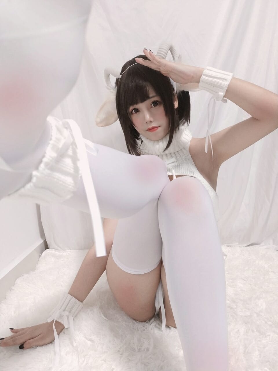 蜜汁猫裘-白丝毛衣[40P3V] 39