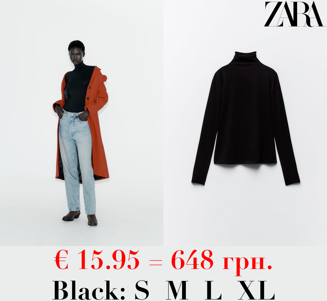 HIGH NECK LIGHT COTTON T-SHIRT