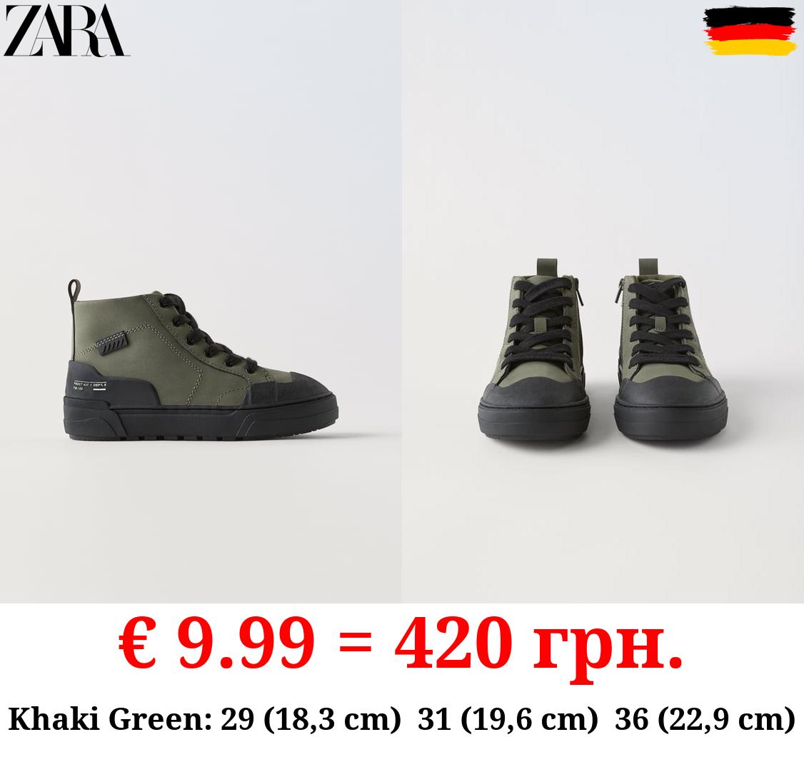 CONTRAST HIGH-TOP SNEAKERS